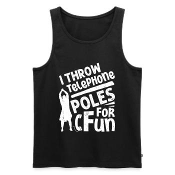 Scottish Festival Games Highlander Caber Tossing - Men's Premium Organic Tank Top - black - Front - Michal (187cm)