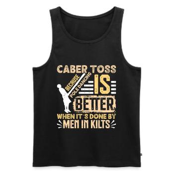 Caber Toss Pole Dancing Scottish Highland - Männer Premium Bio Tank Top - Schwarz - Vorne - AI Model Male 178 light (178cm)