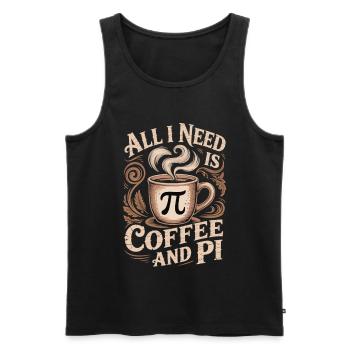 Math Coffee T-Shirt Pi Symbol Nerd Gift - Men's Premium Organic Tank Top - black - Front - Michal (187cm)
