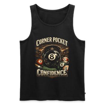 8-Ball Billard Corner Pocket Confidence - Männer Premium Bio Tank Top - Schwarz - Vorne - AI Model Male 178 light (178cm)
