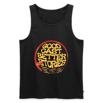 Fliegenfischen Fliegenangler - Männer Premium Bio Tank Top - Schwarz - Vorne - AI Model Male 178 light (178cm)