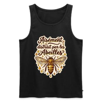 Apiculteur apicultrice abeilles humour apiculture - Débardeur bio Premium Homme - noir - Devant - Michal (187cm)