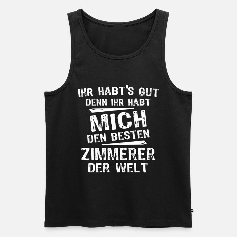 Zimmerer - Männer Premium Bio Tank Top - Schwarz