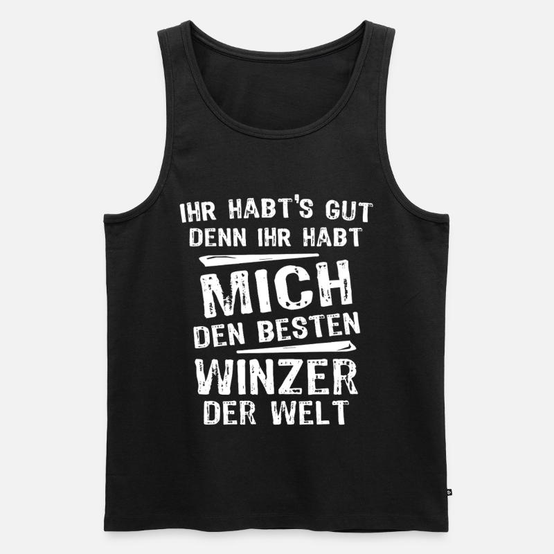 Winzer - Männer Premium Bio Tank Top - Schwarz