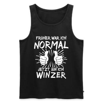Winzer - Männer Premium Bio Tank Top - Schwarz - Vorne - Michal (187cm)