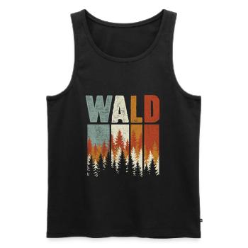Waldliebe Natur Wandern Retro Abenteuer - Männer Premium Bio Tank Top - Schwarz - Vorne - Michal (187cm)
