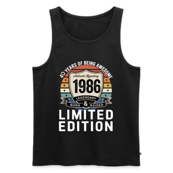 Vintage 1986 40th Birthday Gift Men Women 40 - Débardeur bio Premium Homme - noir - Devant - AI Model Male 178 light (178cm)