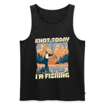 Fliegenfischen Fliegenangler Knot Today - Männer Premium Bio Tank Top - Schwarz - Vorne - AI Model Male 178 light (178cm)