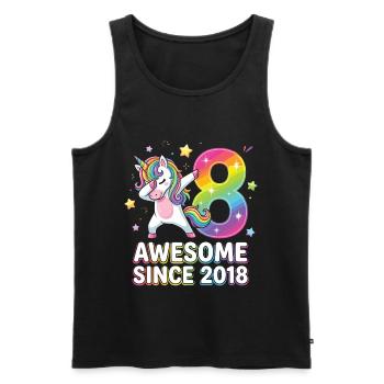 Einhorn Regenbogen 8 Awesome Since 2018 - Männer Premium Bio Tank Top - Schwarz - Vorne - AI Model Male 178 light (178cm)