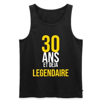 30 Ans et Déjà Légendaire — Anniversaire - Débardeur bio Premium Homme - noir - Devant - Michal (187cm)