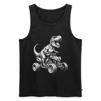 Quad Dinosaur ATV Quad Driver Kids Offroad - Men's Premium Organic Tank Top - black - Front - AI Model Male 178 light (178cm)