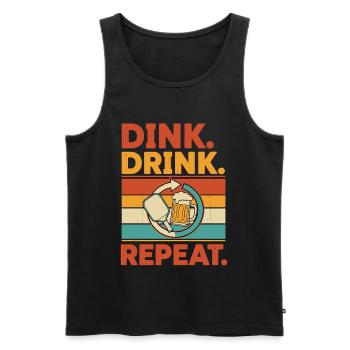 Pickleball Dink Drink Repeat Funny Player - Männer Premium Bio Tank Top - Schwarz - Vorne - Michal (187cm)