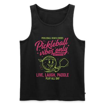 Pickleball Vibes Only Funny Player Love Pickleball - Men's Premium Organic Tank Top - black - Front - Michal (187cm)