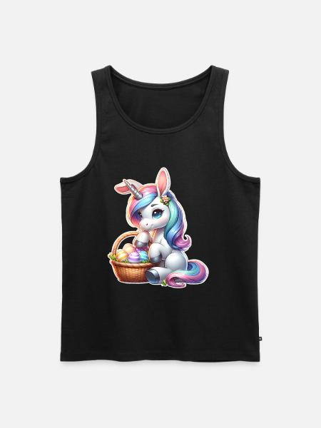 Einhorn Ostern - Männer Premium Bio Tank Top - Schwarz