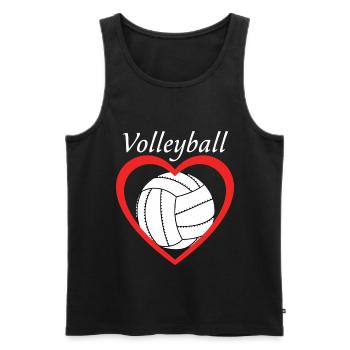 Volleyball Amour du cœur - Débardeur bio Premium Homme - noir - Devant - Michal (187cm)
