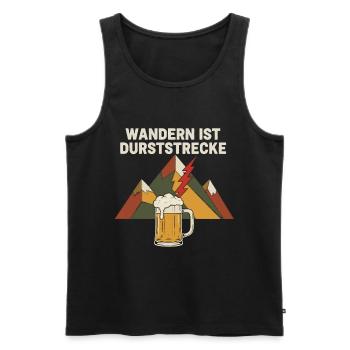 Wandern ist Durststrecke Bier Berge - Männer Premium Bio Tank Top - Schwarz - Vorne - Michal (187cm)