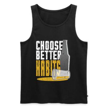 Les abstinents antialcooliques choisissent de meilleures habitudes - Débardeur bio Premium Homme - noir - Devant - Michal (187cm)