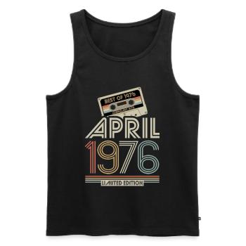 Best of April 1976 Kassette | Limited Edition - Männer Premium Bio Tank Top - Schwarz - Vorne - Michal (187cm)