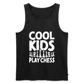 Les enfants cool jouent aux échecs Joueurs d’échecs - Débardeur bio Premium Homme - noir - Devant - Michal (187cm)