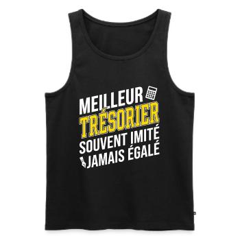 Humour Métier Meilleur Trésorier - Débardeur bio Premium Homme - noir - Devant - Michal (187cm)