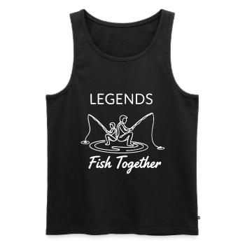 Fishing Legends Saying - Men's Premium Organic Tank Top - black - Front - Michal (187cm)
