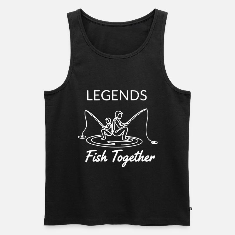 Angeln Legenden Spruch - Männer Premium Bio Tank Top - Schwarz