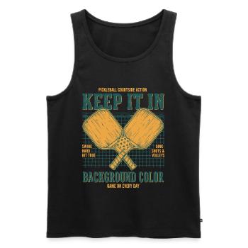 Pickleball Keep It In Funny Player Pickle Ball - Men's Premium Organic Tank Top - black - Front - Michal (187cm)