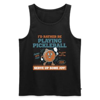 Pickleball Funny Player Playing Pickle Ball Love - Men's Premium Organic Tank Top - black - Front - AI Model Male 178 light (178cm)
