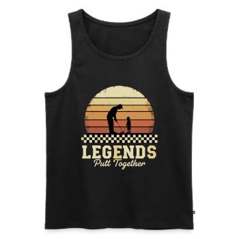 Golf Legenden Putter Vater - Männer Premium Bio Tank Top - Schwarz - Vorne - AI Model Male 178 light (178cm)