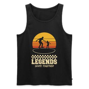 Skateboard Legenden Vater Sohn - Männer Premium Bio Tank Top - Schwarz - Vorne - Michal (187cm)