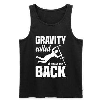 Gravity called it wants me back Pogo Stick Jumping - Men's Premium Organic Tank Top - black - Front - AI Model Male 178 light (178cm)