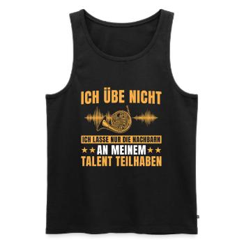 Hornist - Ich übe nicht Waldhorn Musiker - Männer Premium Bio Tank Top - Schwarz - Vorne - AI Model Male 178 light (178cm)