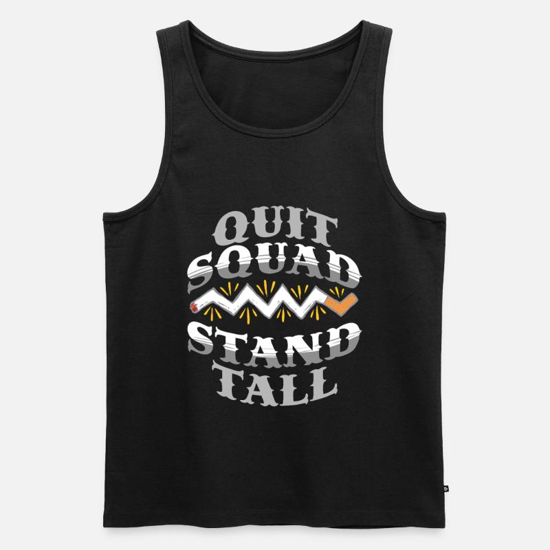 Nichtraucher Ex Raucher Quit Squad - Männer Premium Bio Tank Top - Schwarz