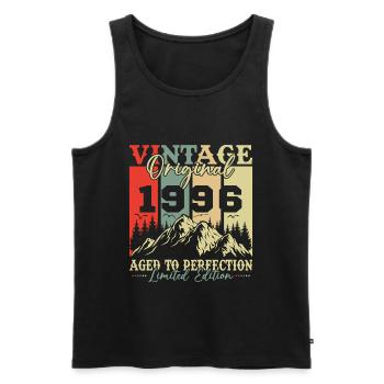 1996 Vintage Cadeau D'anniversaire Homme Femme - Débardeur bio Premium Homme - noir - Devant - AI Model Male 178 light (178cm)