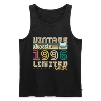 1996 Vintage Cadeau D'anniversaire Homme Femme - Débardeur bio Premium Homme - noir - Devant - AI Model Male 178 light (178cm)
