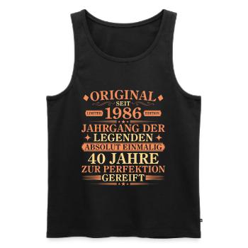 Original 1986 Jahrgang der Legenden 40 Jahre - Männer Premium Bio Tank Top - Schwarz - Vorne - Michal (187cm)