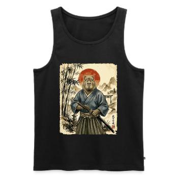 Samurai, Capybara, Japanische Kunst, Anime - Männer Premium Bio Tank Top - Schwarz - Vorne - AI Model Male 178 light (178cm)