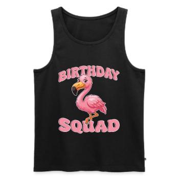 Équipe d’anniversaire Croisière d’été sur la plage Flamingo - Débardeur bio Premium Homme - noir - Devant - AI Model Male 178 light (178cm)