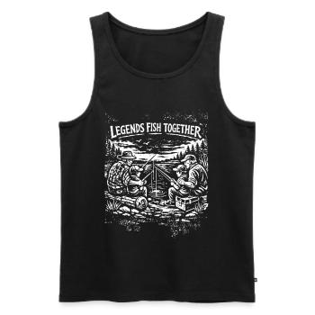 Angeln Legenden Vater Sohn - Männer Premium Bio Tank Top - Schwarz - Vorne - Michal (187cm)