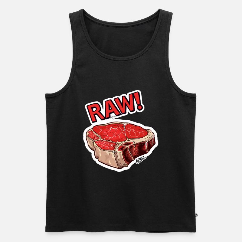 Steak-Cartoon - Männer Premium Bio Tank Top - Schwarz