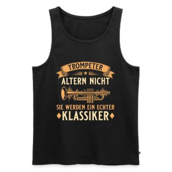 Trompeter altern nicht - Echter Klassiker Musiker - Männer Premium Bio Tank Top - Schwarz - Vorne - Michal (187cm)
