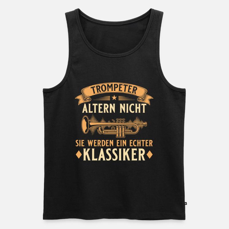 Trompeter altern nicht - Echter Klassiker Musiker - Männer Premium Bio Tank Top - Schwarz