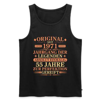 Original 1971 Jahrgang der Legenden 55 Jahre - Männer Premium Bio Tank Top - Schwarz - Vorne - Michal (187cm)