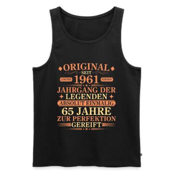 Original 1961 Jahrgang der Legenden 65 Jahre - Männer Premium Bio Tank Top - Schwarz - Vorne - AI Model Male 178 light (178cm)