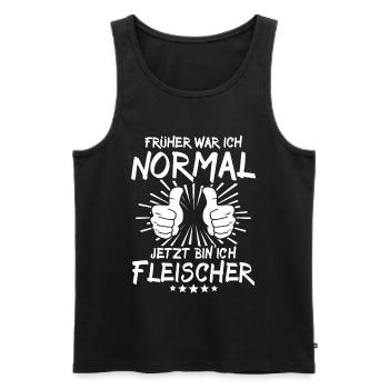 Fleischer - Männer Premium Bio Tank Top - Schwarz - Vorne - AI Model Male 178 light (178cm)