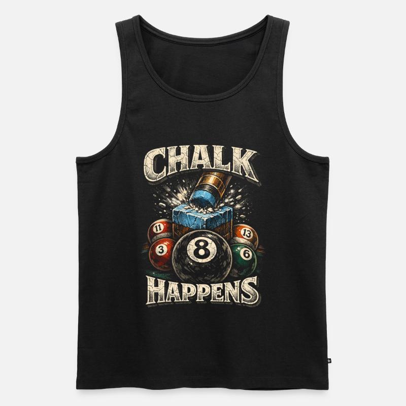8-Ball Billard Chalk Happens - Männer Premium Bio Tank Top - Schwarz