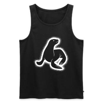 Robbe Seehund Kinder Jungen Herren Robben - Männer Premium Bio Tank Top - Schwarz - Vorne - Michal (187cm)