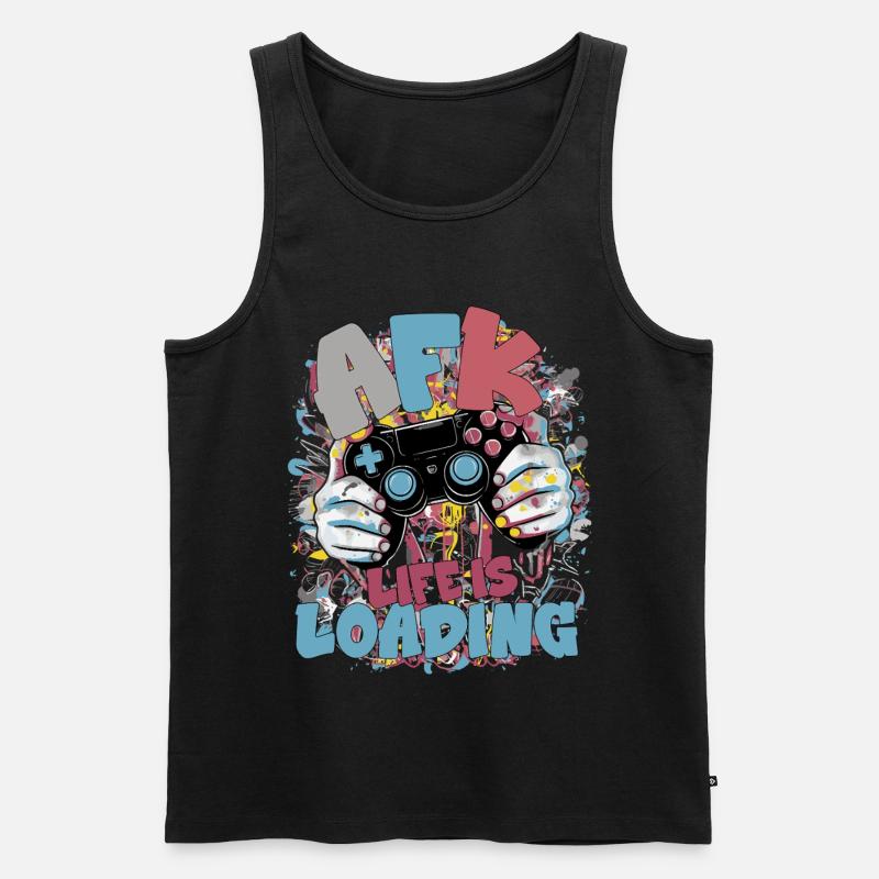 Life is Loading: Gaming Graffiti - Men's Premium Organic Tank Top - black
