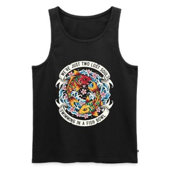 Koi Fisch Japan Tattoo Spruch - Männer Premium Bio Tank Top - Schwarz - Vorne - Michal (187cm)