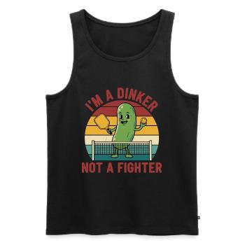 Pickleball-lustiger Spieler Pickle Ball Ich bin ein Dinker - Männer Premium Bio Tank Top - Schwarz - Vorne - Michal (187cm)